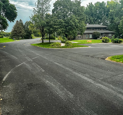 Completed asphalt parking lot in Willmar