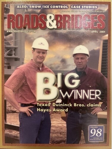 Roads & Bridges magazine cover April 2004, Hayes Award winner.